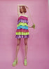 Frankie Tiered Tulle Mini Dress - Rainbow